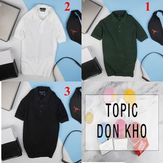Áo polo nam có cổ màu đen- trắng sale off giá gốc