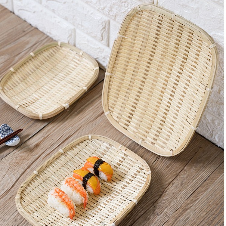 Mẹt mây tre đan đa năng BAMBOOO ECO khay trang trí decor thân thiện môi trường