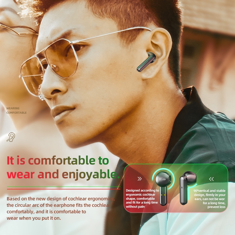 Tai Nghe Nhét Tai bluetooth 5.1 Không Dây mini Chống Ồn Hai Đầu Giảm Tiếng Ồn Thông Dụng Cho Android Apple