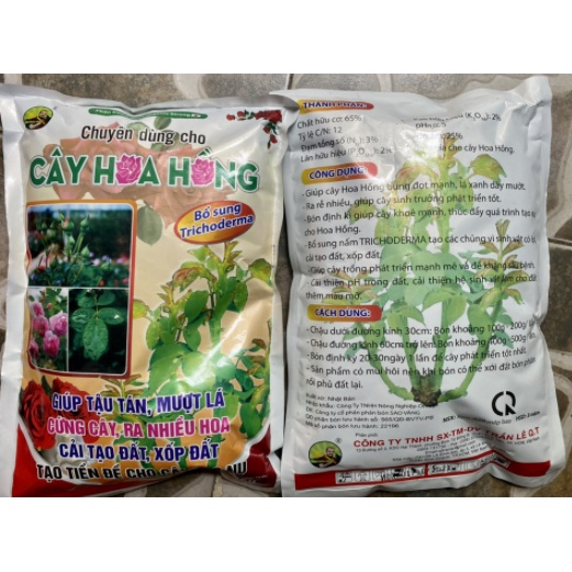 Phân Bón Hoa Hồng Bổ Sung Trichoderma - Gói 1kg - Giúp Cây Ra Hoa, Cải Tạo Đất, Cứng Cây, Tạo Nụ, Cứng Cây
