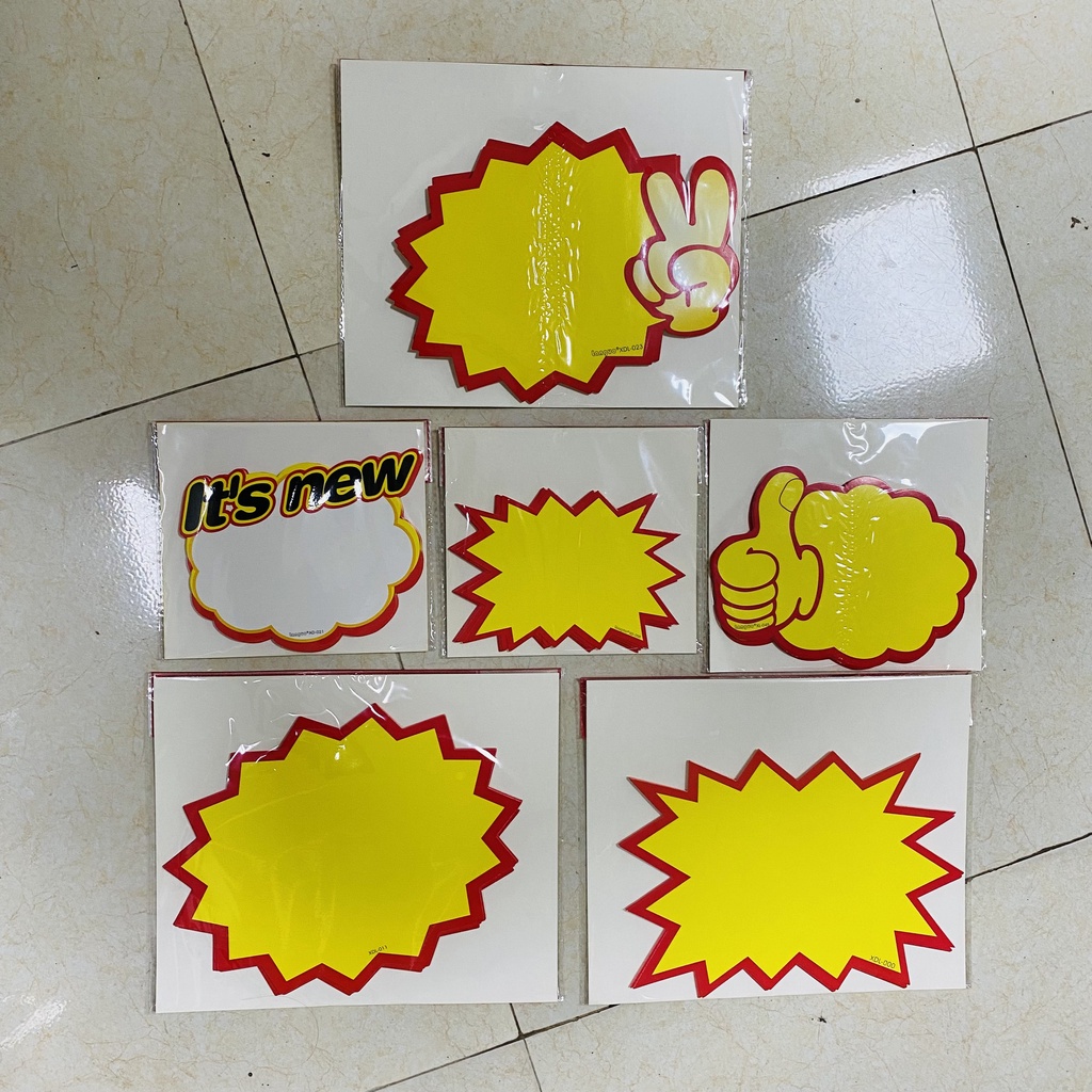 Giấy in hình trang trí shop thời trang, văn phòng phẩm, cửa hàng tiện ích