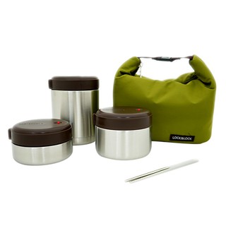 Bộ hộp cơm giữ nhiệt Lock&Lock Mushroom LHC8025SLV