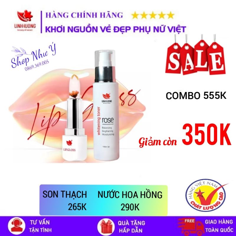 Combo Son thạch + Nước hoa hồng Linh Hương (chính hãng)