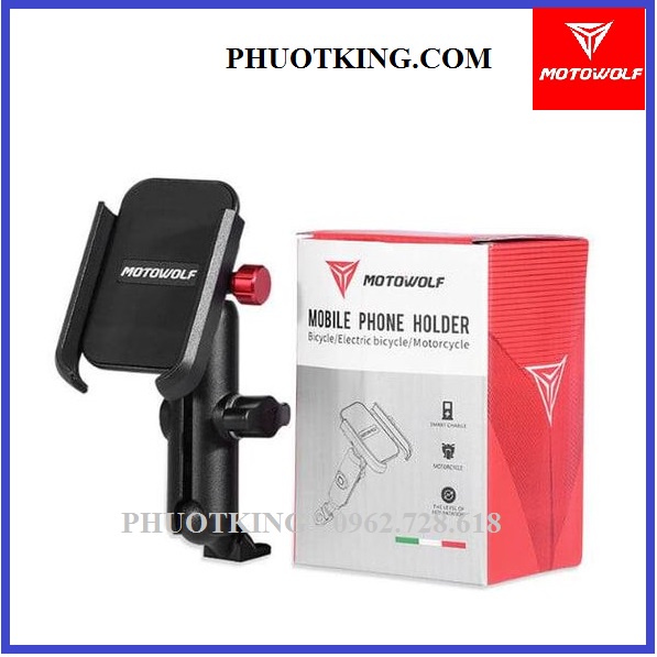 [Mẫu mới] Giá đỡ điện thoại MOTOWOLF 2821 - Kẹp điện thoại chất liệu nhôm cao cấp Motowolf gắn xe máy