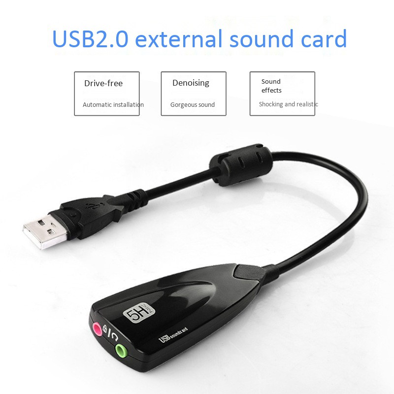 High Quality External USB Sound Card 7.1 Adapter 5HV2 USB 3.5mm Jack for PC SSVN