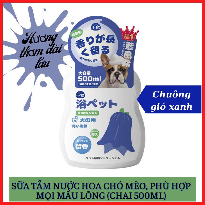 [SẢN PHẨM CAO CẤP] Sữa Tắm Cho Chó Mèo Hương Nước Hoa, Nuôi Dưỡng Chăm Sóc Lông, Bảo Vệ Da Thú Cưng loại 500ml