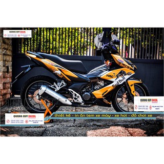 Tem trùm xe Winner X cam đen redbull, độ thiết kế team dán phủ decal xe máy giá rẻ đẹp