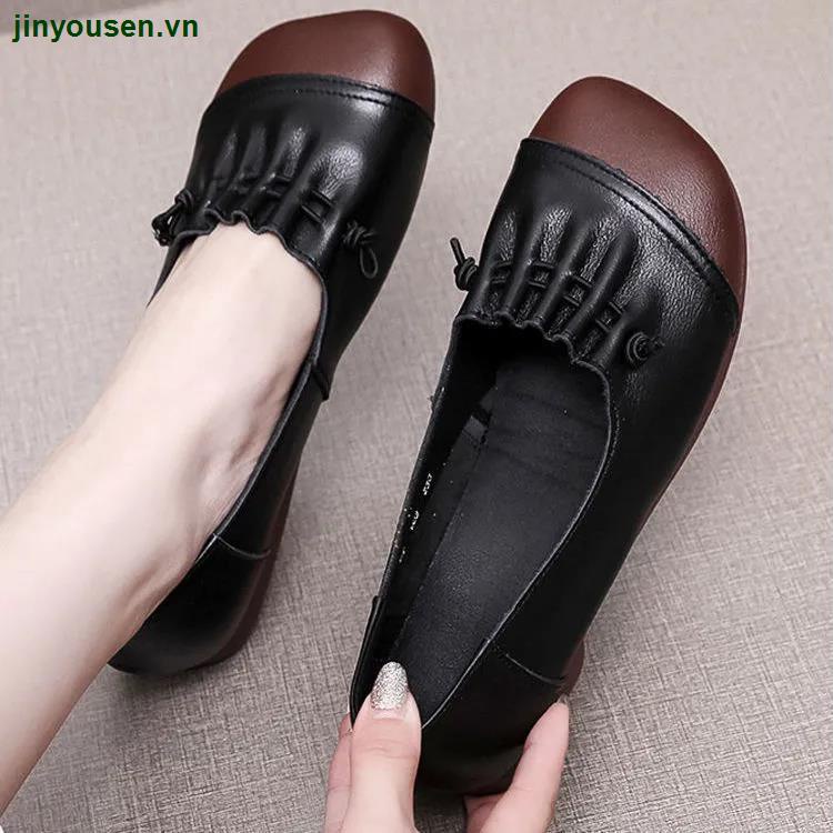 Giày Búp Bê Da Thật Mềm Mại Phong Cách retro Thời Trang Mùa Thu Cho Nữ 2022