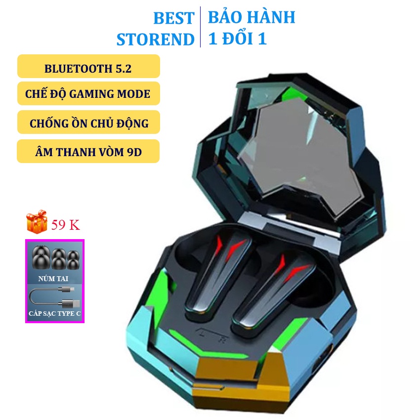 Tai nghe bluetooth gaming Q31 tai phone không dây nghe nhạc nhét tai thể thao chơi game không độ trễ chống ồn chủ động