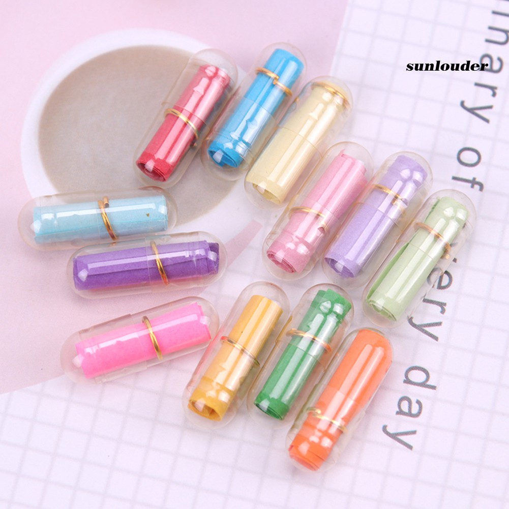 Set 50 hộp đựng giấy ghi lời nhắn hình viên thuốc dễ thương