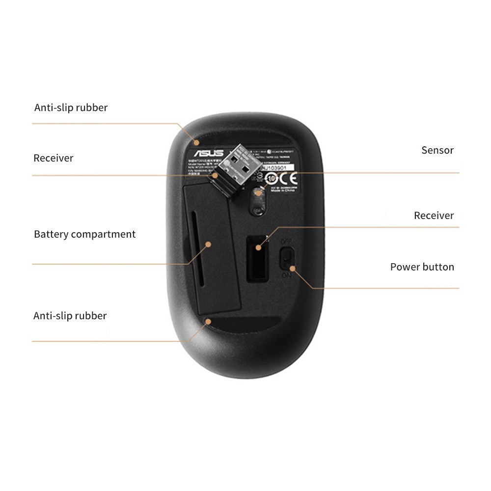 Chuột máy tính không dây Asus 2.4GHz kèm đầu nhận USB | BigBuy360 - bigbuy360.vn