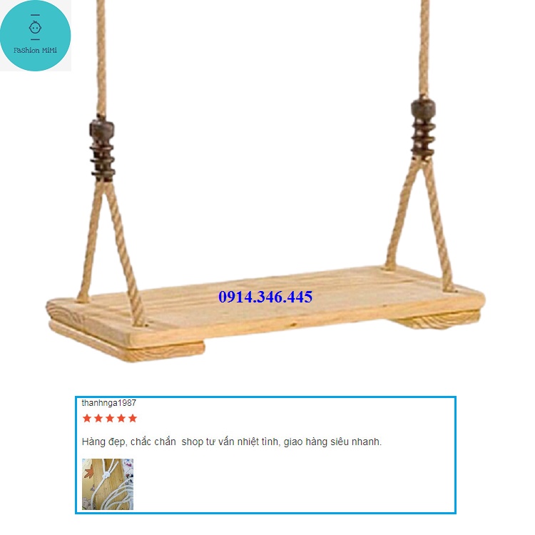 Xích Đu Sân Vườn Chất Liệu Gỗ Nguyên Khối Kích Thước 50x20