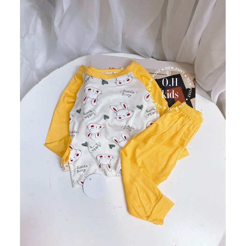 bộ thun pijama tay dài cho bé từ 7-16 kg cho bé trai và bé gái