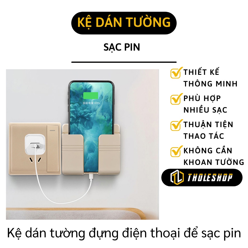 Kệ Đỡ Điện Thoại - Kệ Dán Tường Để Sạc Điện Thoại, Remote Đa Năng, Tiện Lợi 9910