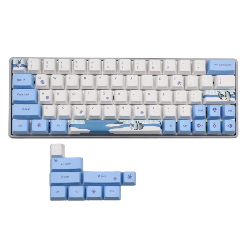 Nút bàn phím PBT OEM họa tiết chim cánh cụt dễ thương cho GH60