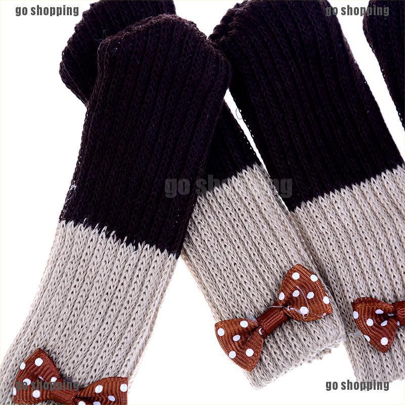 {go shopping}4pcs flower Chair Leg Socks Floor Protectors Non-slip Table Legs Sleeve sock