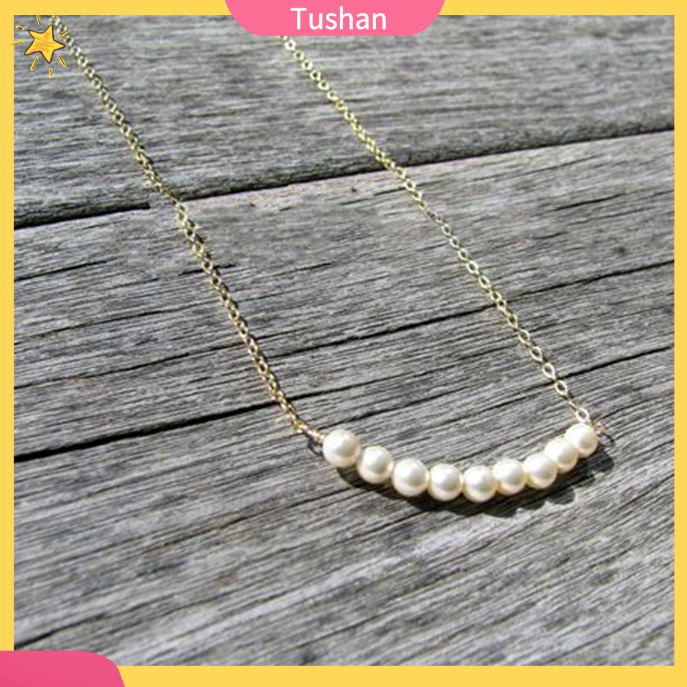 Vòng cổ choker dạng chuỗi phối hạt ngọc đơn giản thời trang cho nữ