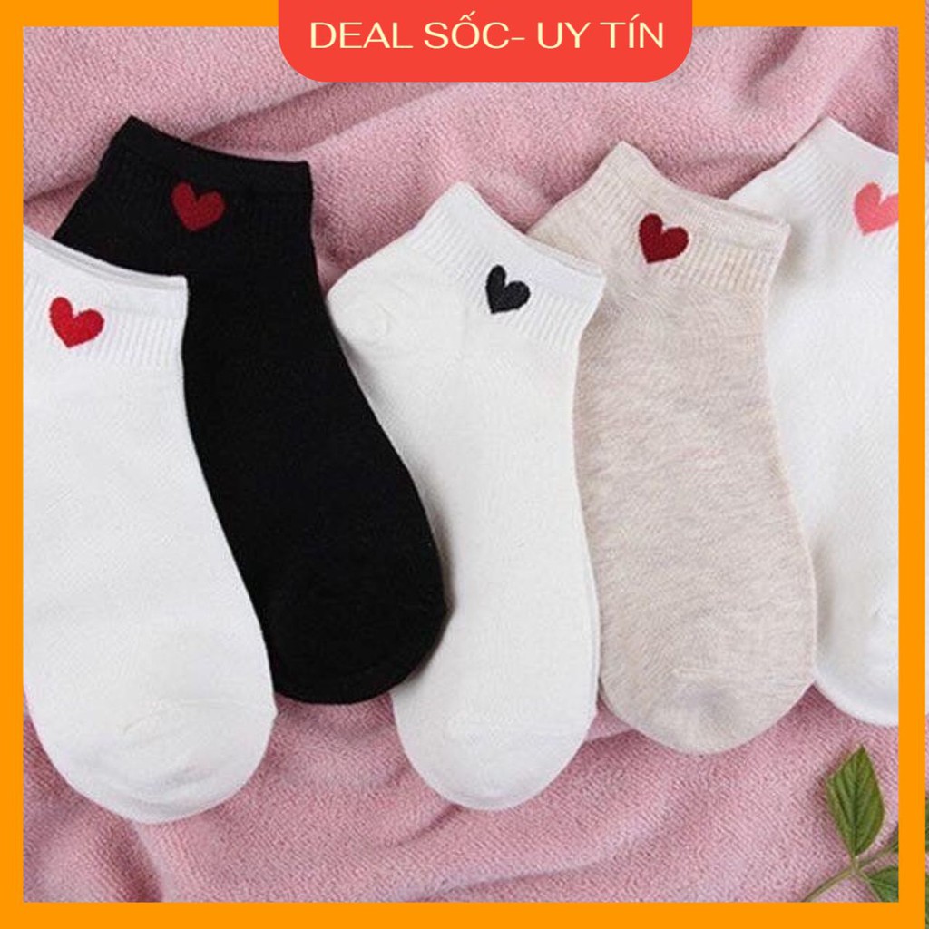 Set 10 đôi Tất nữ cổ ngắn hình tim