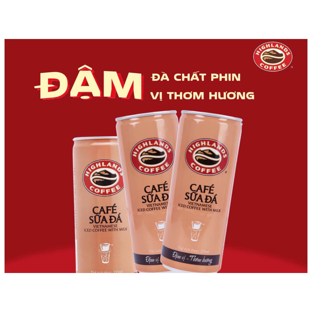 Cà phê sữa / sữa đá/ đen Highlands 185ml