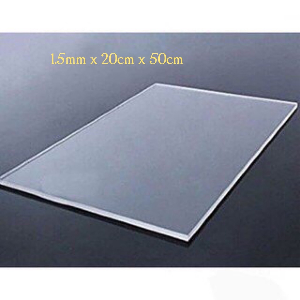 Mica 20x50cm Tấm nhựa mica cứng trong suốt làm hồ cá, hộp kính, đồ chơi, cắt theo yêu cầu