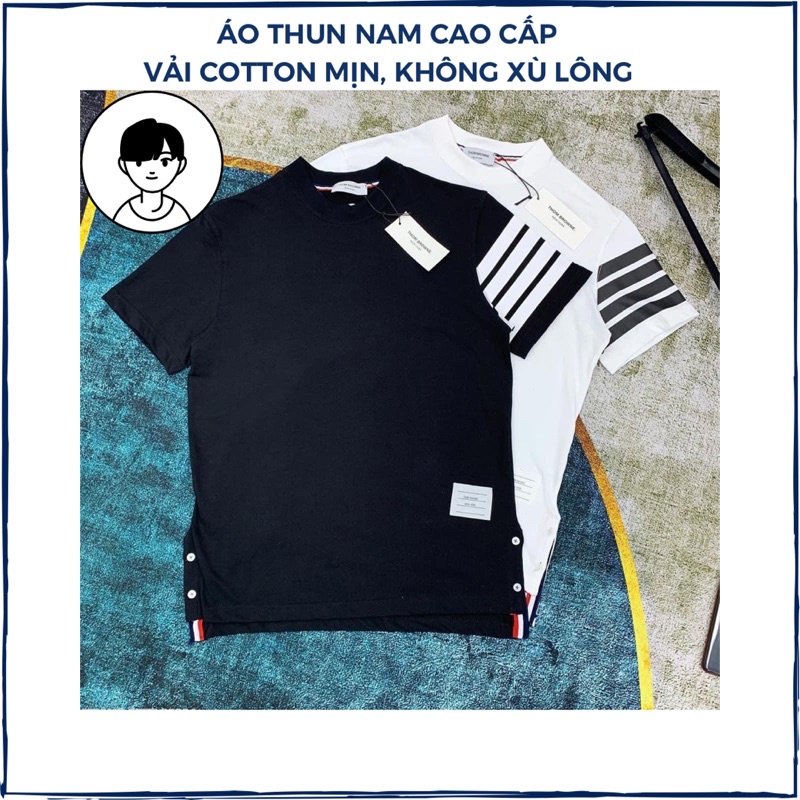 Áo thun nam cổ tròn, áo phông nam tay ngắn vải cá sấu xuất xịn mát không xù lông kiểu dáng Hàn Quốc form chuẩn