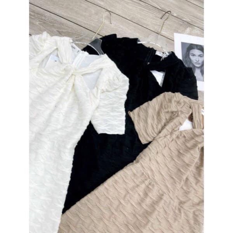 Đầm xoắn ngực xoắn nước bigsize