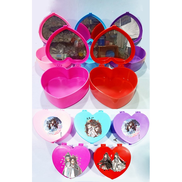 Hộp tim trần tình lệnh kèm gương HKG9 dễ thương cute đựng trang sức hoạt hình tiêu chiến vương nhất bác