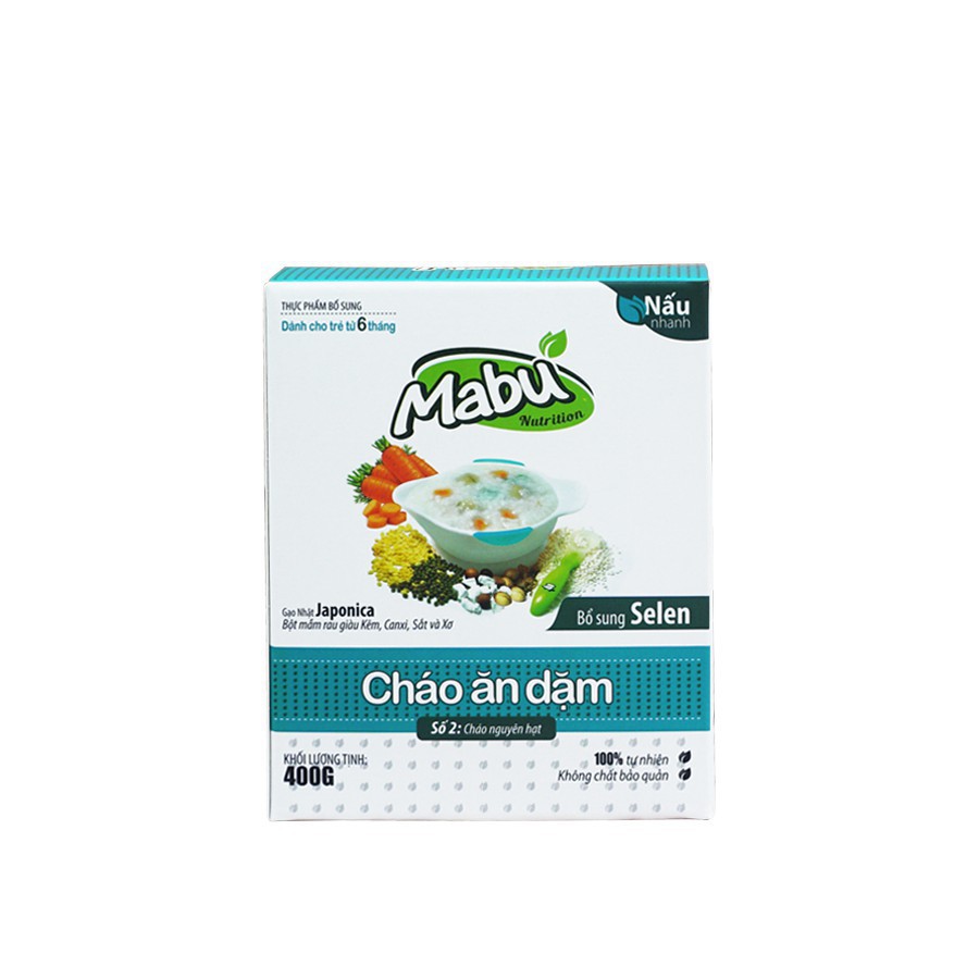 Cháo ăn dặm Mabu nguyên hạt 400g (Cháo số 2)