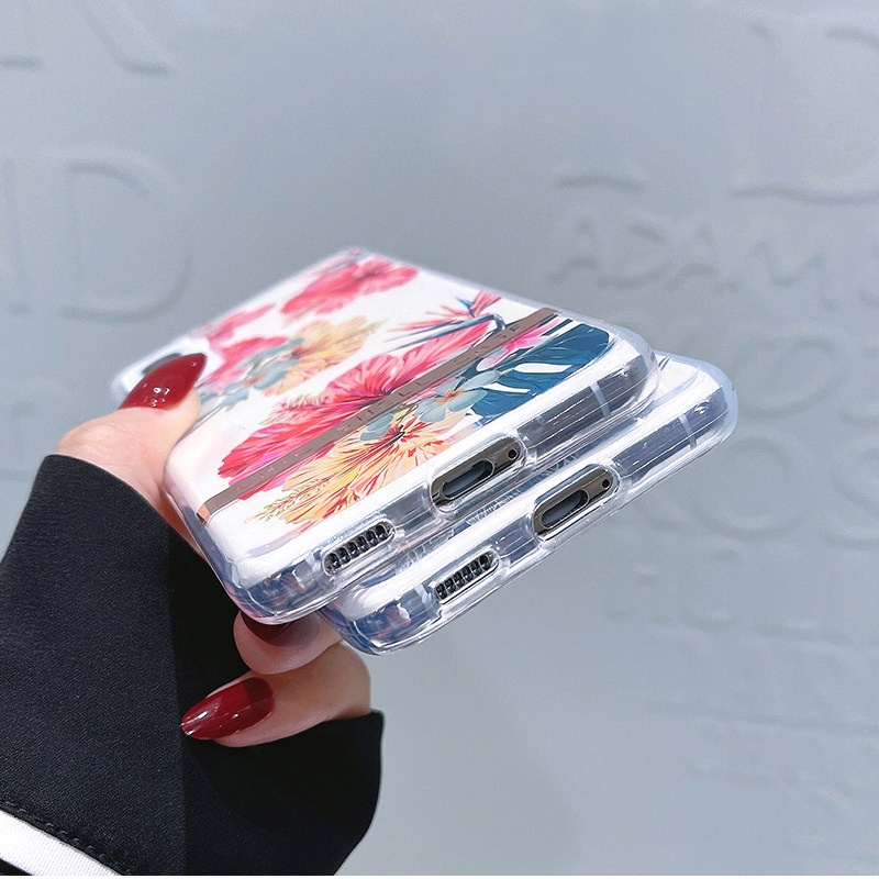 Ốp Điện Thoại Mềm Mạ Điện Họa Tiết Hoa Thời Trang Cho Samsung S20 S21 S22 Plus S21 FE S22 Ultra