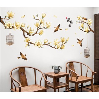 Decal giấy dán tường [MẪU MỚI] Decan Hoa Tú cầu