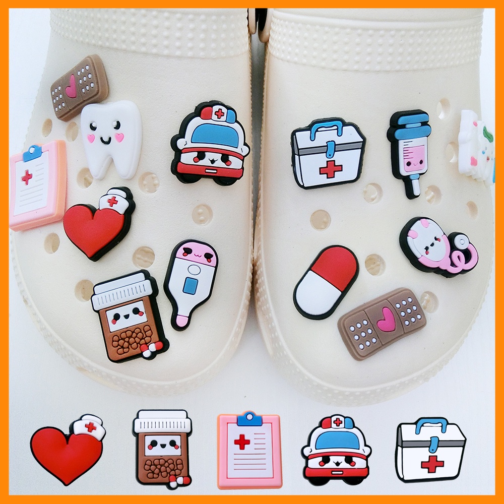 Charm giày Crocs bằng cao su PVC mềm hình hoa có thể tháo rời