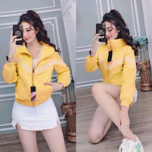 Áo khoác gió nữ viền thể thao cá tính