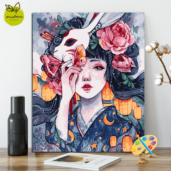 Tranh sơn dầu số hóa tự tô mặt nạ hoa T353 | BigBuy360 - bigbuy360.vn