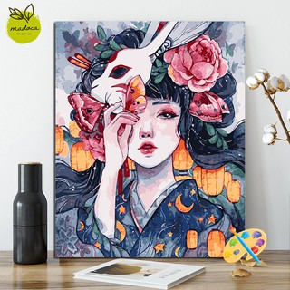 Tranh sơn dầu số hóa tự tô mặt nạ hoa T353