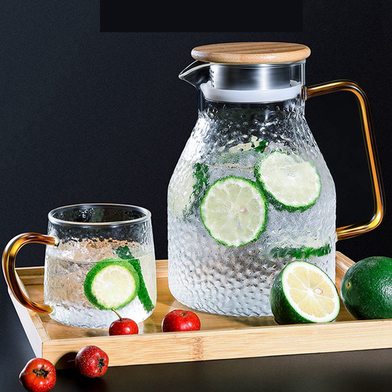 Bình Nước Thủy Tinh Chịu Nhiệt 2000Ml Hình Vuông Tiện Dụng Cho Gia Đình