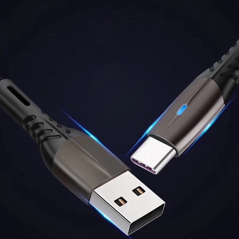 Dây cáp sạc nhanh 5A đầu 5A Fast Charging Cable Micro Usb/TypeC/IPAndroid Phone Oppo A5 Samsung A50 Quick Charger USB