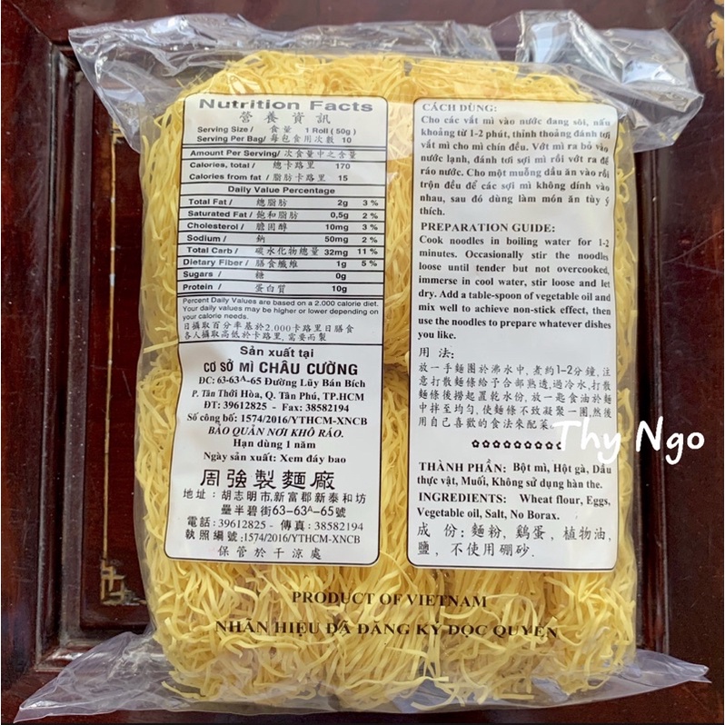 Mì hột gà Châu Cường cao cấp 500g (chữ đỏ) | BigBuy360 - bigbuy360.vn