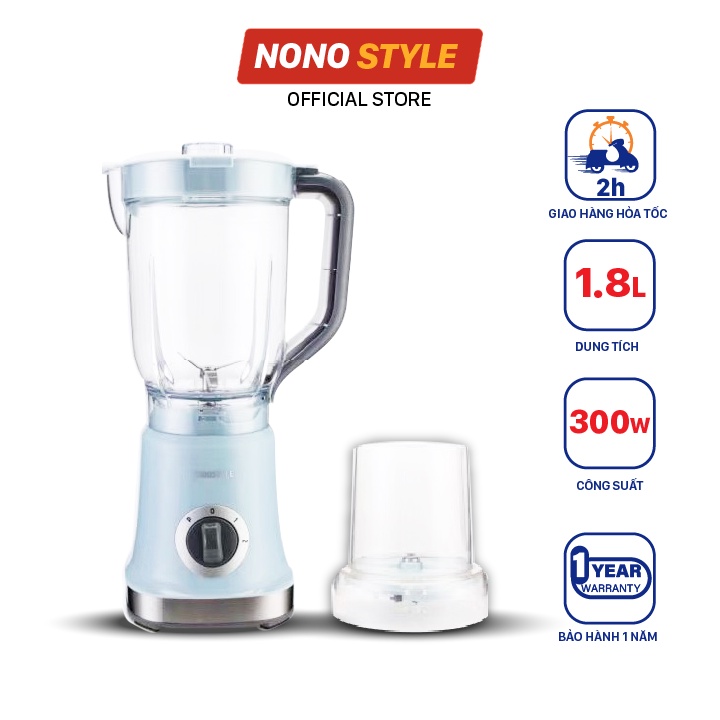 Máy Xay Sinh Tố Đa Năng Nonostyle 1,8 Lít, Bảo Hành 12 Tháng