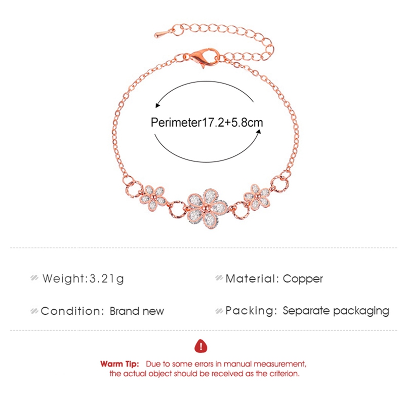 Vòng Tay Đính Đá Hình Hoa Anh Đào Xinh Xắn Dành Cho Nữ