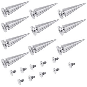 Set 10 Đinh Tán Hình Nón Màu Bạc Dùng Để Trang Trí Quần Áo / Túi Xách Diy Mới