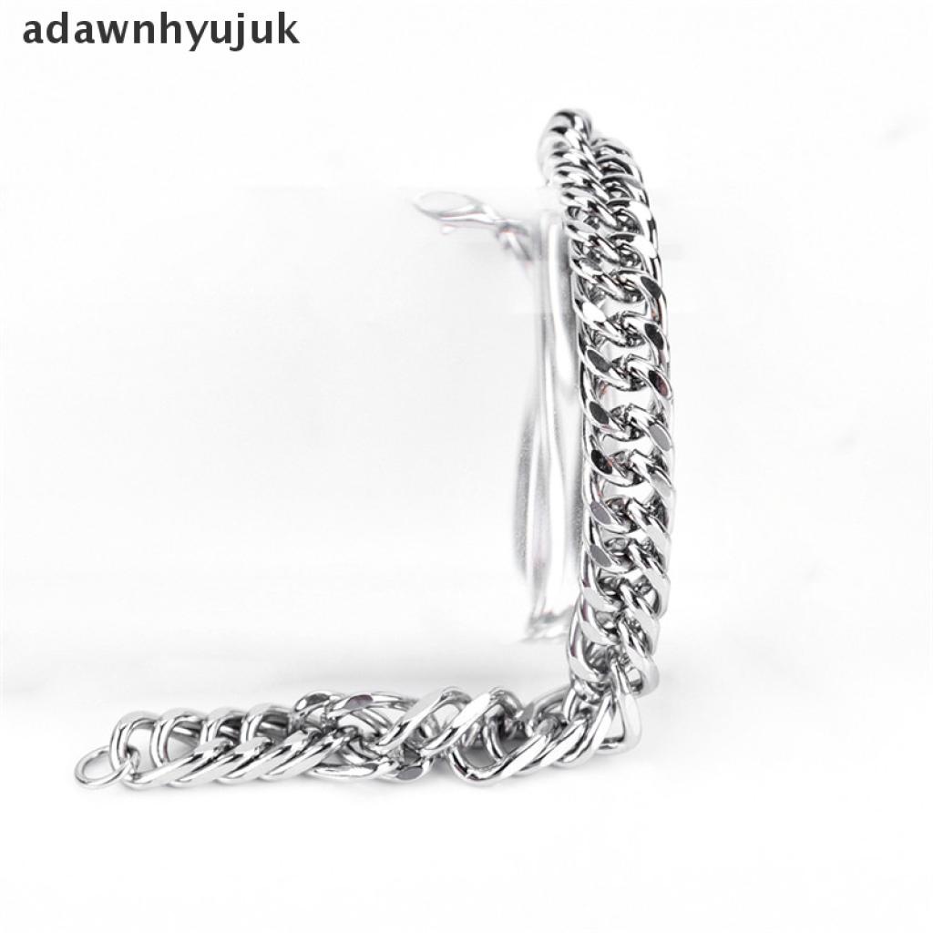 [adawnhyujuk] Men Punk Stainless Steel Bracelet Chain Link Wristband Jewelry Bangle Accessory [adawnhyujuk]