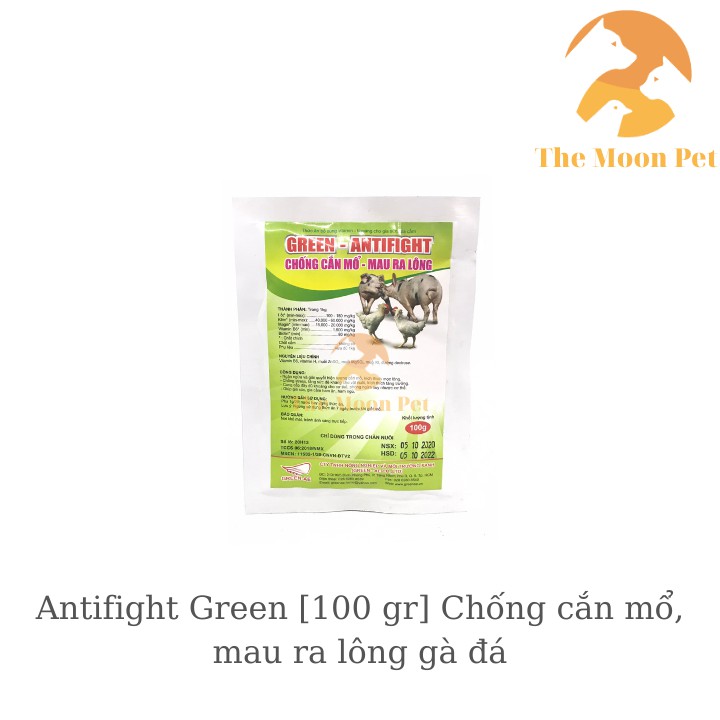 Green Antifight [100 g] Thuốc gà đá chống cắn mổ, mau ra lông