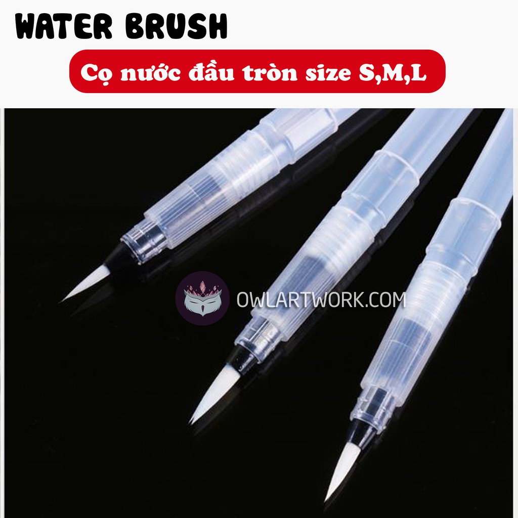 Cọ nước thân ngắn, thân dài Đầu Tròn WaterBrush size S-M-L