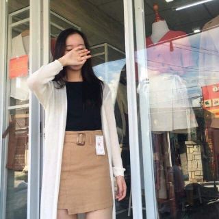 Nhập mã giảm giá Áo Khoác len cước cardigan mỏng dáng dài xẻ tà .