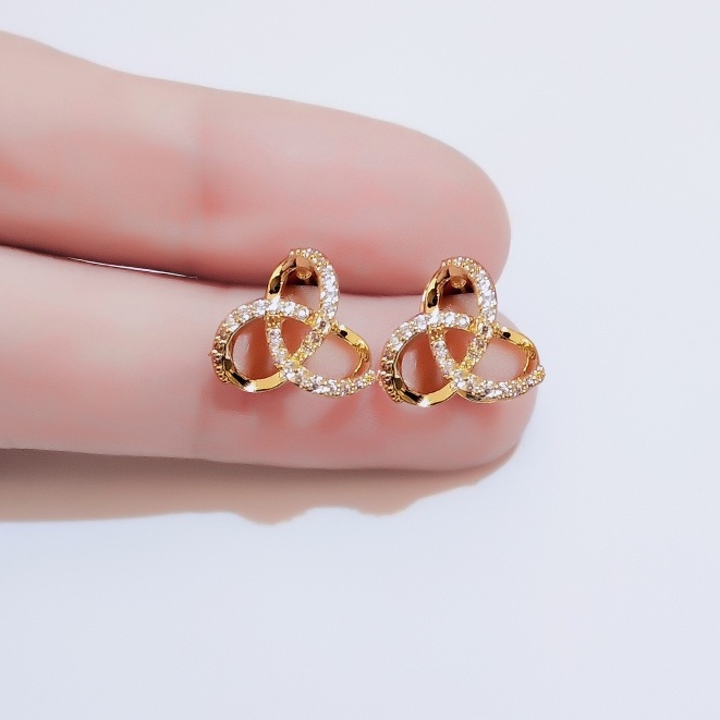[Jiudoulan] Bông Tai Dạng Kẹp Đính Kim Cương Đơn Giản Ngọt Ngào Không Cần Xỏ Khuyên Thời Trang