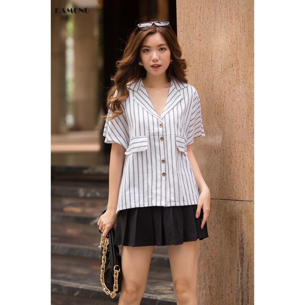 Áo cổ vest kẻ sọc KAMONG A047 | BigBuy360 - bigbuy360.vn