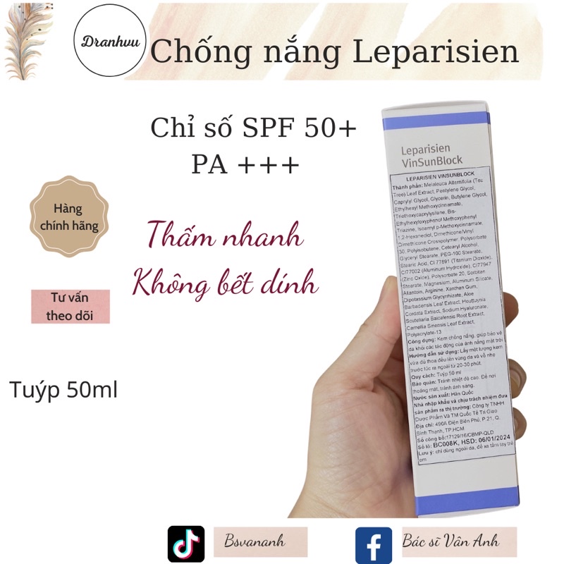 Kem chống nắng Leparisien 50ml