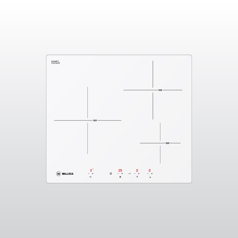 Bếp từ 3 vùng nấu Malloca MI 593 W Nhập khẩu Châu Âu