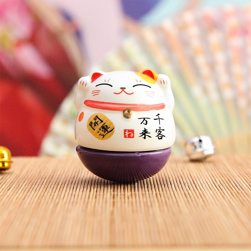 Mèo thần tài lật đật 7 cm nhiều màu