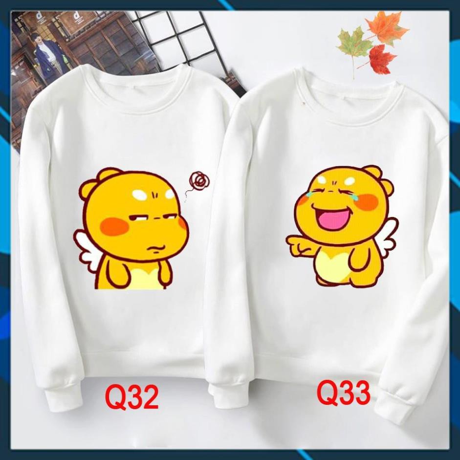 (SALE 50%) Áo nỉ đôi sweater nam nữ, áo cặp cute - ÁO ĐÔI QOOBEE MÙA ĐÔNG VNXK